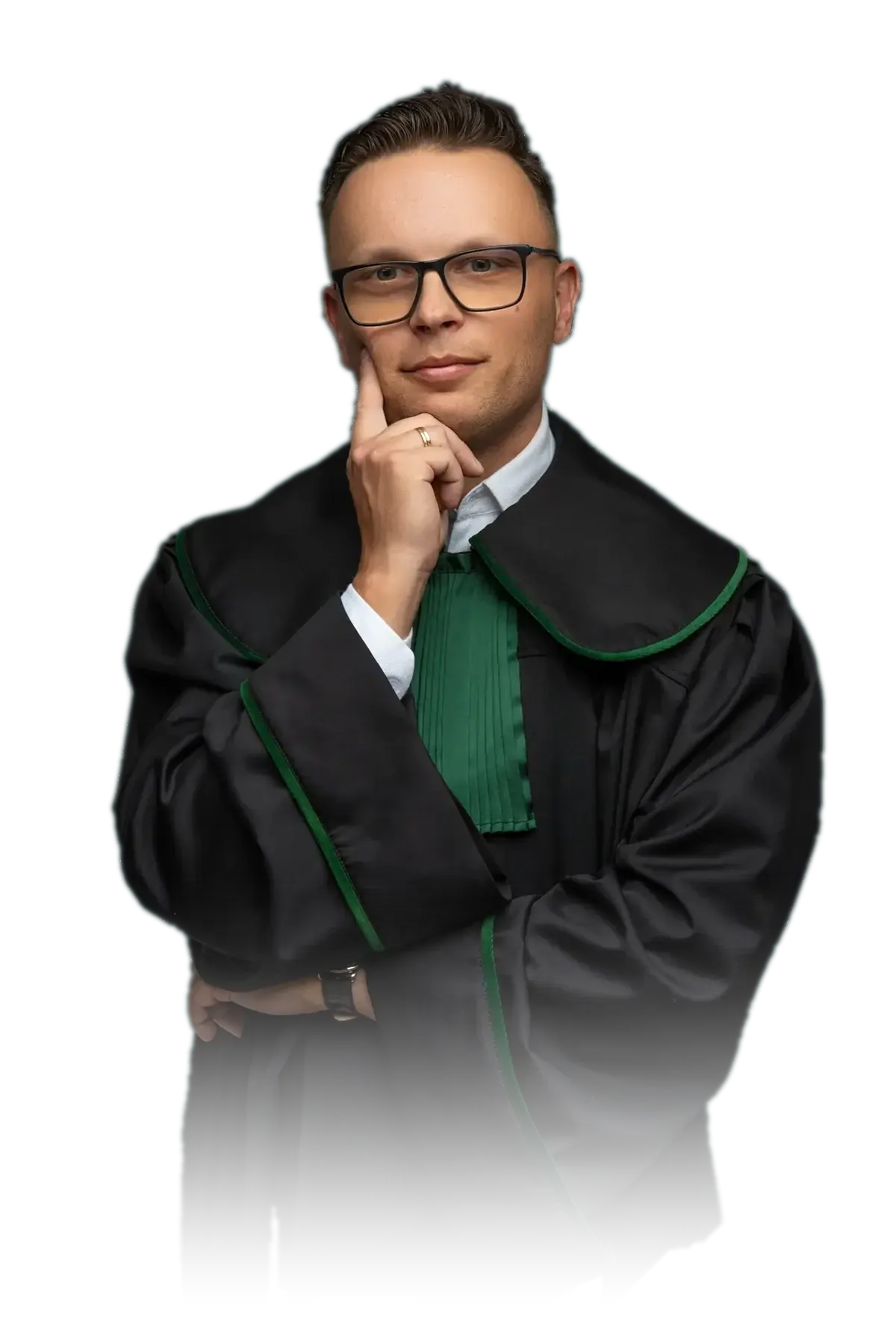 Adwokat Rafał Kawałowski w garniturze